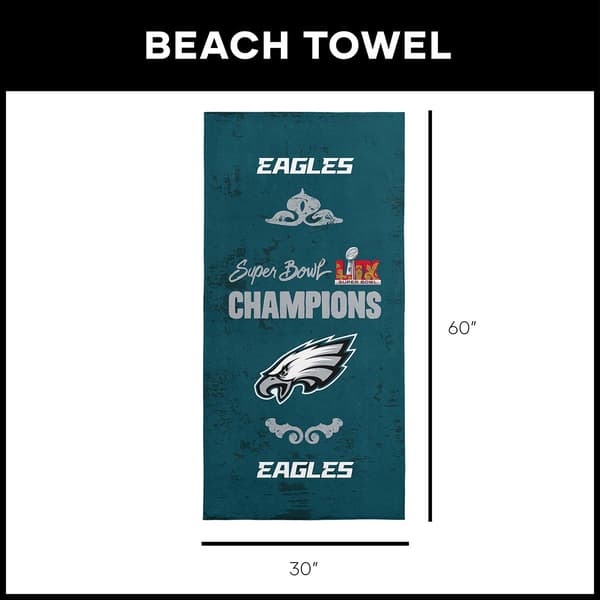 Northwest Super Bowl LIX Philadelphia Eagles Gumbo Beach Towel