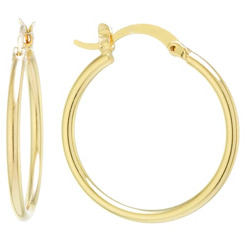 Gold Over Fine Silver Plated 26mm Hoop Earrings - image 
