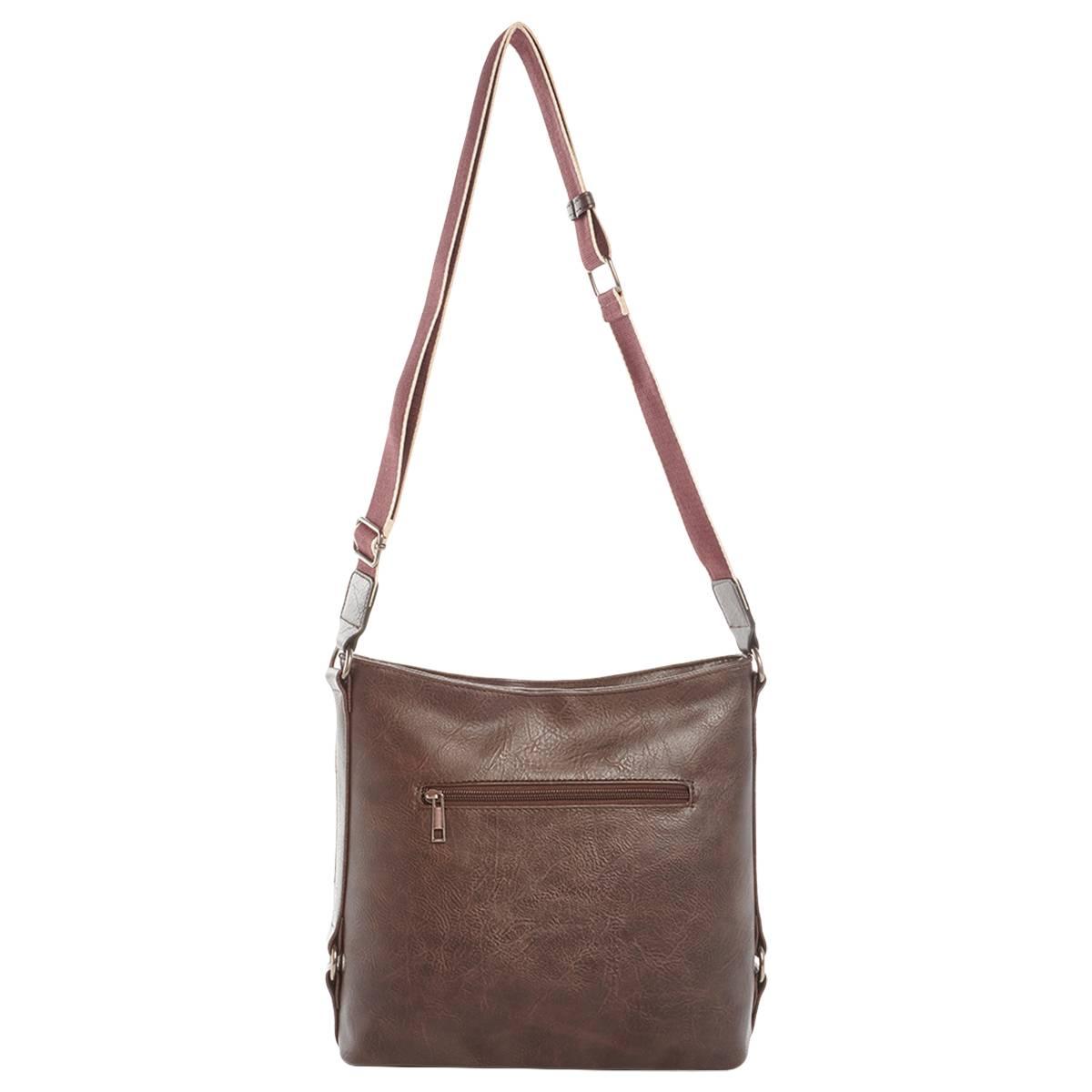 DS Fashion Ultrasuede Color Block Crossbody - Plum/Multi