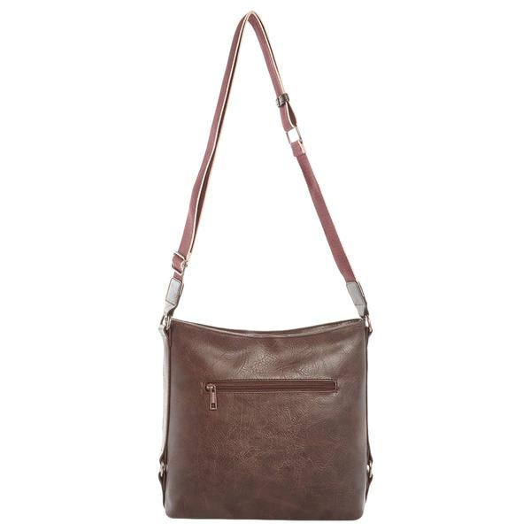 DS Fashion Ultrasuede Color Block Crossbody - Plum/Multi