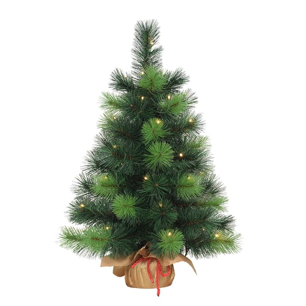 Puleo Pre-Lit 2ft. Gold Sac Artificial Christmas Tree - image 