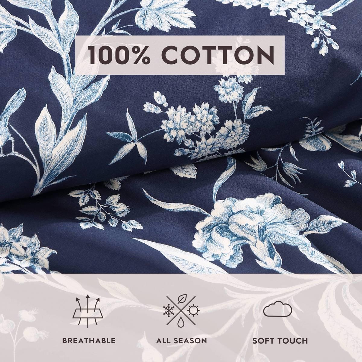 Laura Ashley Branch Toile 7pc. Cotton Reversible Comforter Set