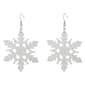 Silver Plated Silver Glitter Snowflake Earrings - image 1