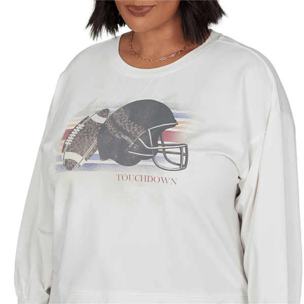 Plus Size Ruby Rd. Game of Luxe Football Graphic Terry Sweatshirt