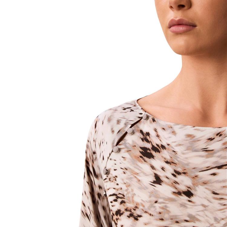 Womens Calvin Klein Long Sleeve Abstract Satin Blouse