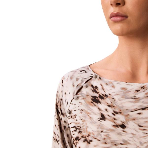 Womens Calvin Klein Long Sleeve Abstract Satin Blouse