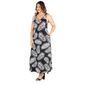 Plus Size 24/7 Comfort Apparel Leaf Print Maxi Dress with Pockets - image 3