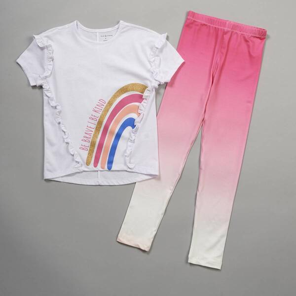 Girls &#40;7-16&#41; Tales & Stories Rainbow Tunic & Ombre Leggings Set - image 