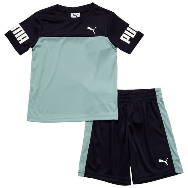 Boys (4-7) Puma(R) 2pc. Short Sleeve Tee & Shorts Set - New Navy - image 