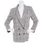 Juniors Leighton Bi Stretch Plaid Double Breasted Jacket - image 1