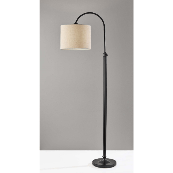 Simplee Adesso Barton Task Floor Lamp with Oatmeal Shade