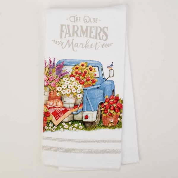 Flower Market Farmers Market Dual Kitchen Towel - image 