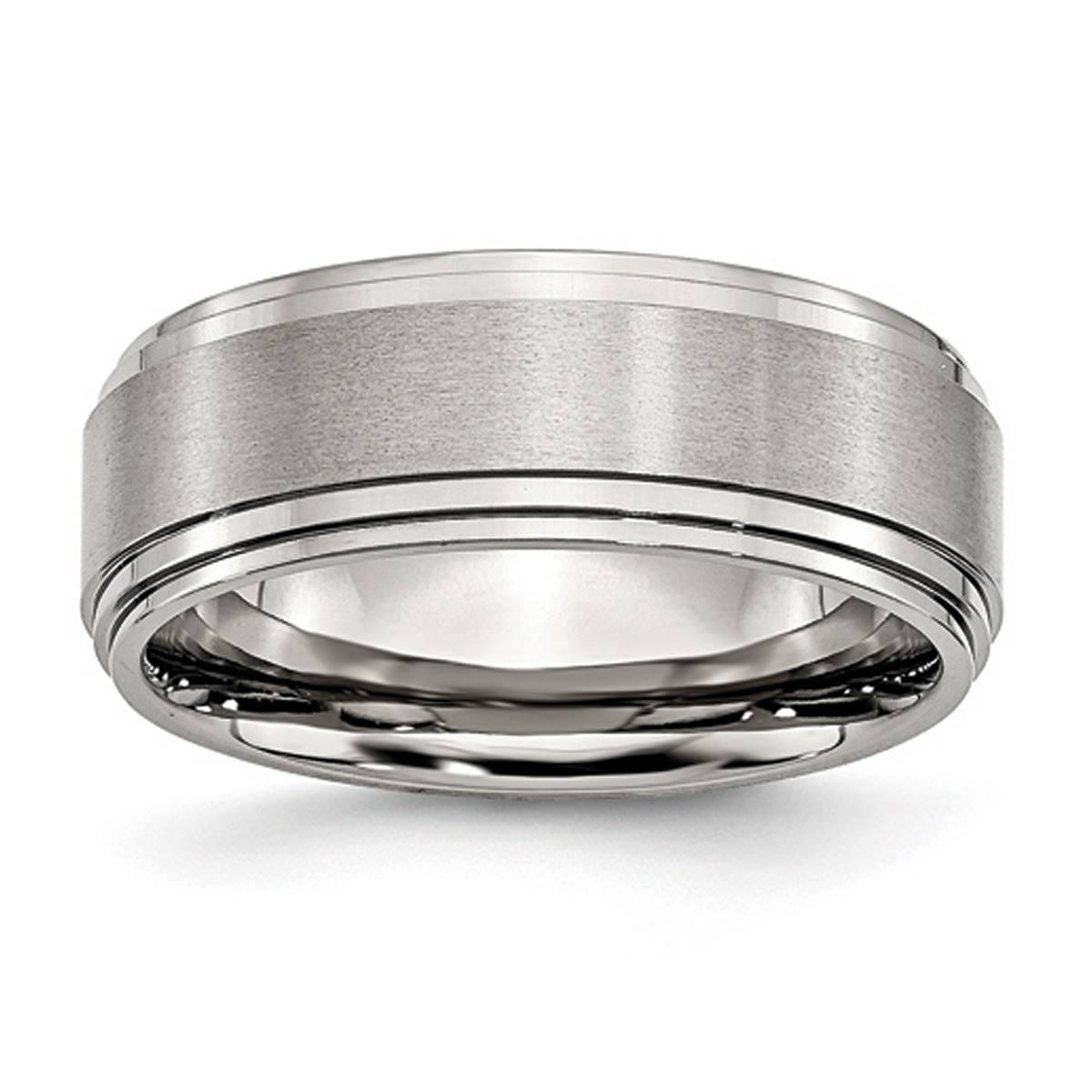 Mens Gentlemen’s Classics™ Silver Ridged Edge 8mm...