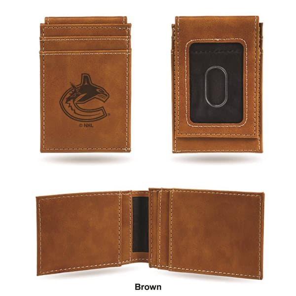 Mens NHL Vancouver Canucks Faux Leather Front Pocket Wallet