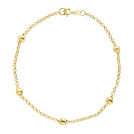 Gold Classics&#40;tm&#41; Rolo Link Chain Beaded Bracelet