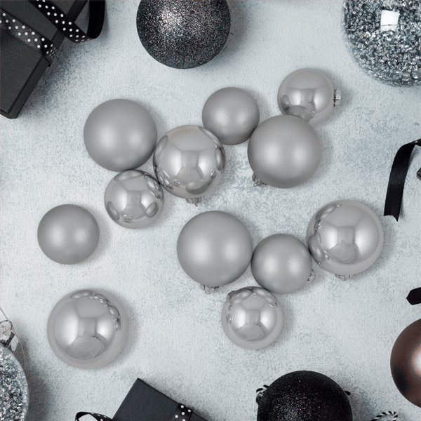 Northlight 72ct. 2-Finish Christmas Glass Ball Ornaments