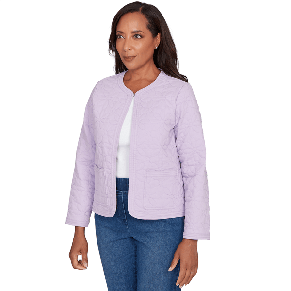 Petite Alfred Dunner Hilton Head Floral Quilted Jacket