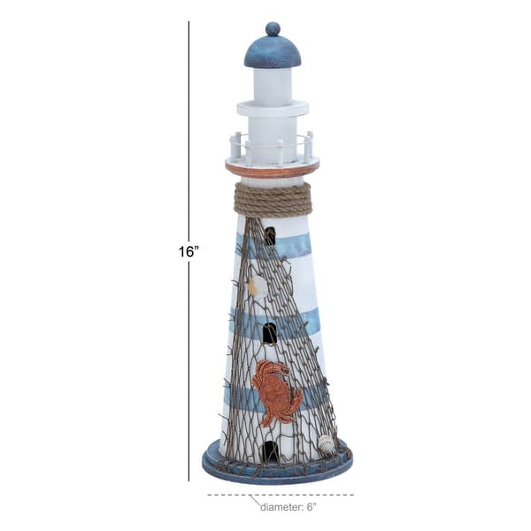 9th & Pike® White Wood Coastal Lighthouse