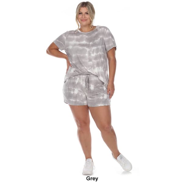 Plus Size White Mark 2pc. Top and Shorts Pajama Set