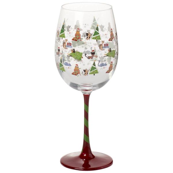 Home Essentials 15oz. Christmas Cats Goblet - image 