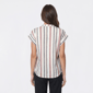Womens Cure Short Dolman Sleeve 1/2 Zipper Stripe Blouse - image 2