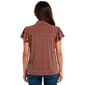 Womens Adrianna Papell Flutter Sleeve Solid Henley Blouse - image 3