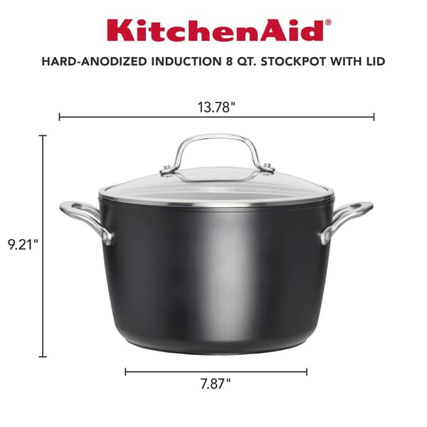 KitchenAid&#174; Hard-Anodized Induction 8qt. Nonstick Stockpot