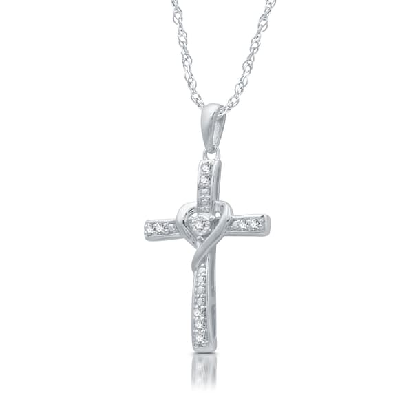 Diamond Classics&#8482; 1/10 ctw. Diamond Silver Cross Pendant