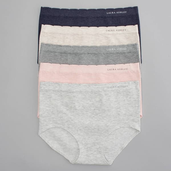 Womens Laura Ashley&#174; 5pk. Ribbed Rayon Seamless Brief-LS5133-5PKM