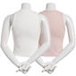 Juniors Pink Rose 2pk. Model Spandex Rib Crew Neck Tank Tops - image 2