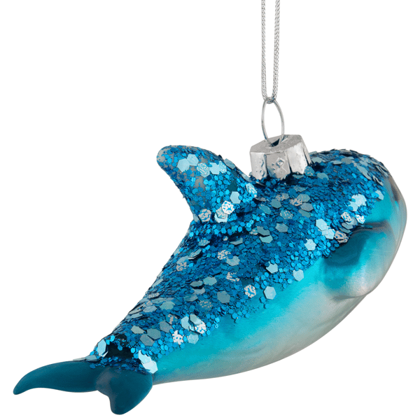 Northlight Dolphin Glittered Glass Christmas Hanging Ornament