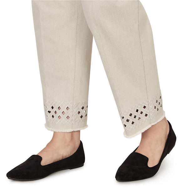 Plus Size Alfred Dunner Detail Driven Geometric Cut Out Pants