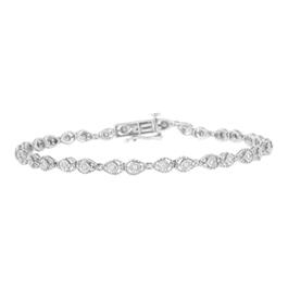 Haus of Brilliance Sterling Silver Diamond Link Bracelet