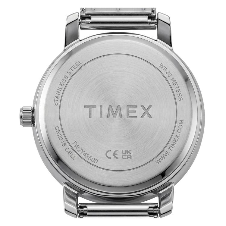 Womens Timex® Silver-Tone Sunray Dial Crystal Watch - TW2Y48600JT