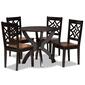 Baxton Studio Anila Two-Tone Dark Brown Wood 5pc. Dining Set - image 1