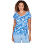 Womens Heart''s of Palm Smooth Sailing Printed Poly T Sleeve Scoo - image 1