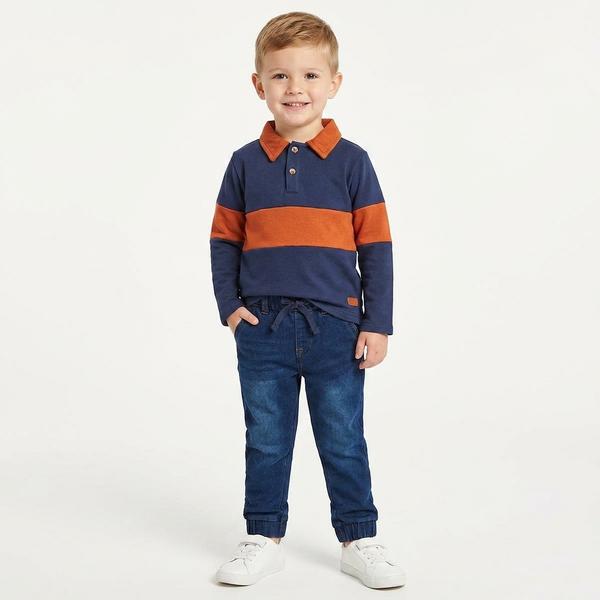 Toddler Boy 7 For All Mankind(R) 2pc. Stripe Polo/Denim Pants Set - image 