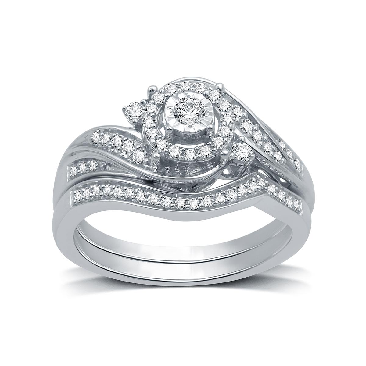 Loveblooms™ Sterling Silver 1/3ctw. Diamond Bridal Set