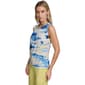 Womens Calvin Klein Sleeveless Pleat Front Abstract Blouse - image 3