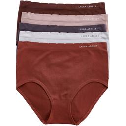 Womens Laura Ashley(R) 5pk. Print Logo Brief Panties - LS9443-5PKBD