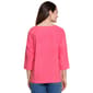 Petite Ali Miles 3/4 Sleeve Solid Henley Blouse - image 2