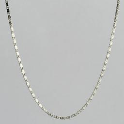 Design Collection Silver-Tone Flat Rectangle Necklace