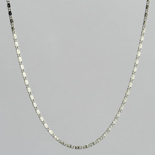 Design Collection Silver-Tone Flat Rectangle Necklace - image 