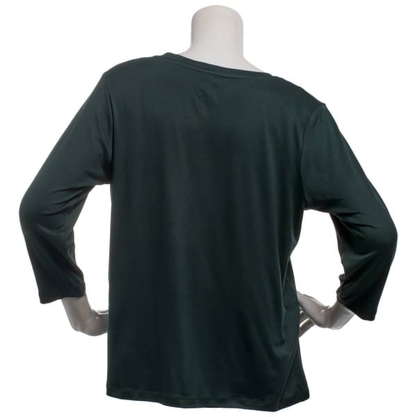 Womens René Rofé® 3/4 Sleeve V-Neck Tee