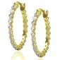 Gianni Argento Gold Lab Grown White Sapphire Hoop Earrings - image 1