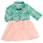 Toddler Girl Young Hearts Flannel Glitter Mesh Dress - image 1
