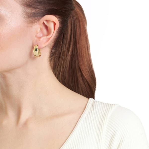 Athra 14kt. Gold over Brass 15mm Oval Hoop Earrings
