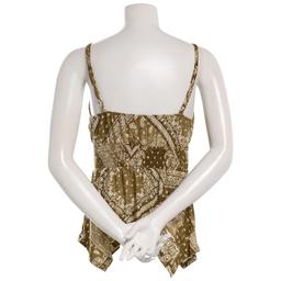 Juniors Derek Heart Mix Print Crochet Hanky Hem Camisole - Olive