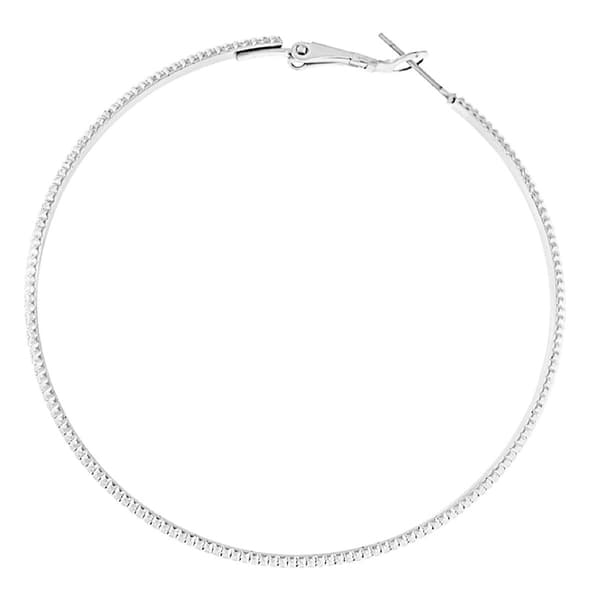 Design Collection 61mm Silver-Tone Hoop Earrings