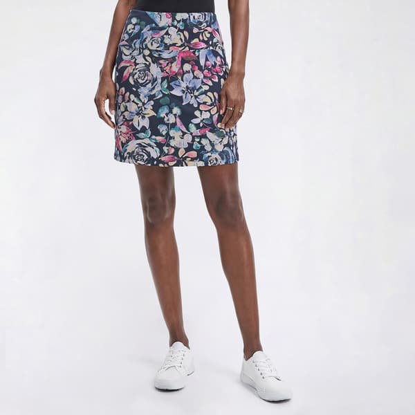 Womens Weekend Routine by Teez Her(R) Dark Sapphire Floral Skort - image 